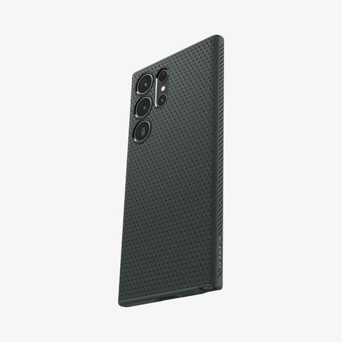 ACS05614 - Galaxy S23 Ultra Case Liquid Air in matte black showing the back